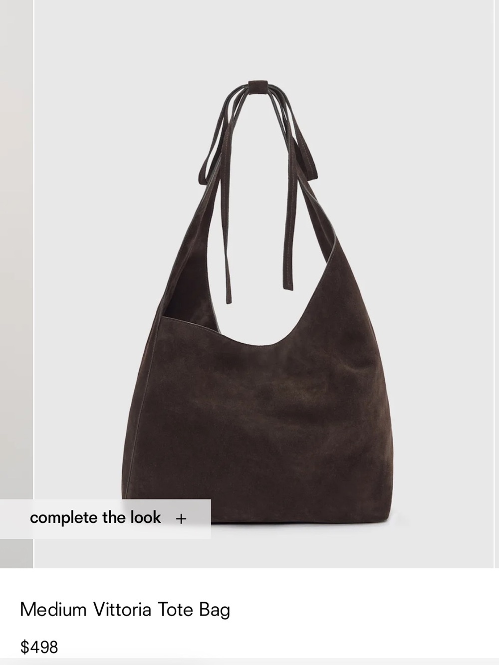 Reformation Dark Brown Suede Shoulder Hobo - Medium Vittoria Tote Bag - Picture 5 of 5